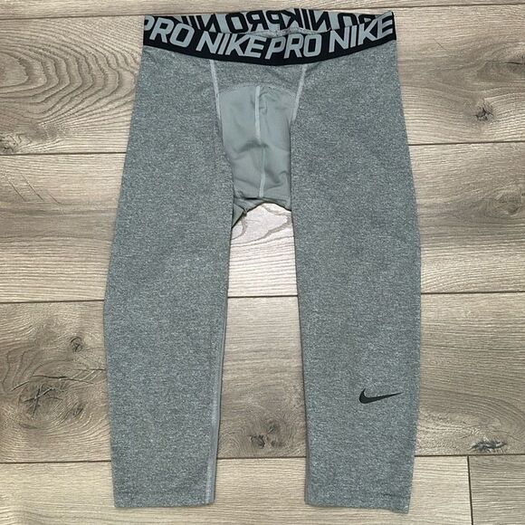 Nike‎ Pro Compression Gray Tights Leggings Size Medium - Picture 1 of 9